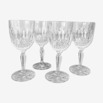 Lot of 4 glasses with aperitif feet