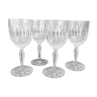 Lot of 4 glasses with aperitif feet