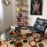 Coffee table 70s chrome and glass