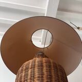 Vintage woven wicker lamp