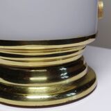 Grande lampe vintage années 50-60 tube plexiglas opalescent support métal doré