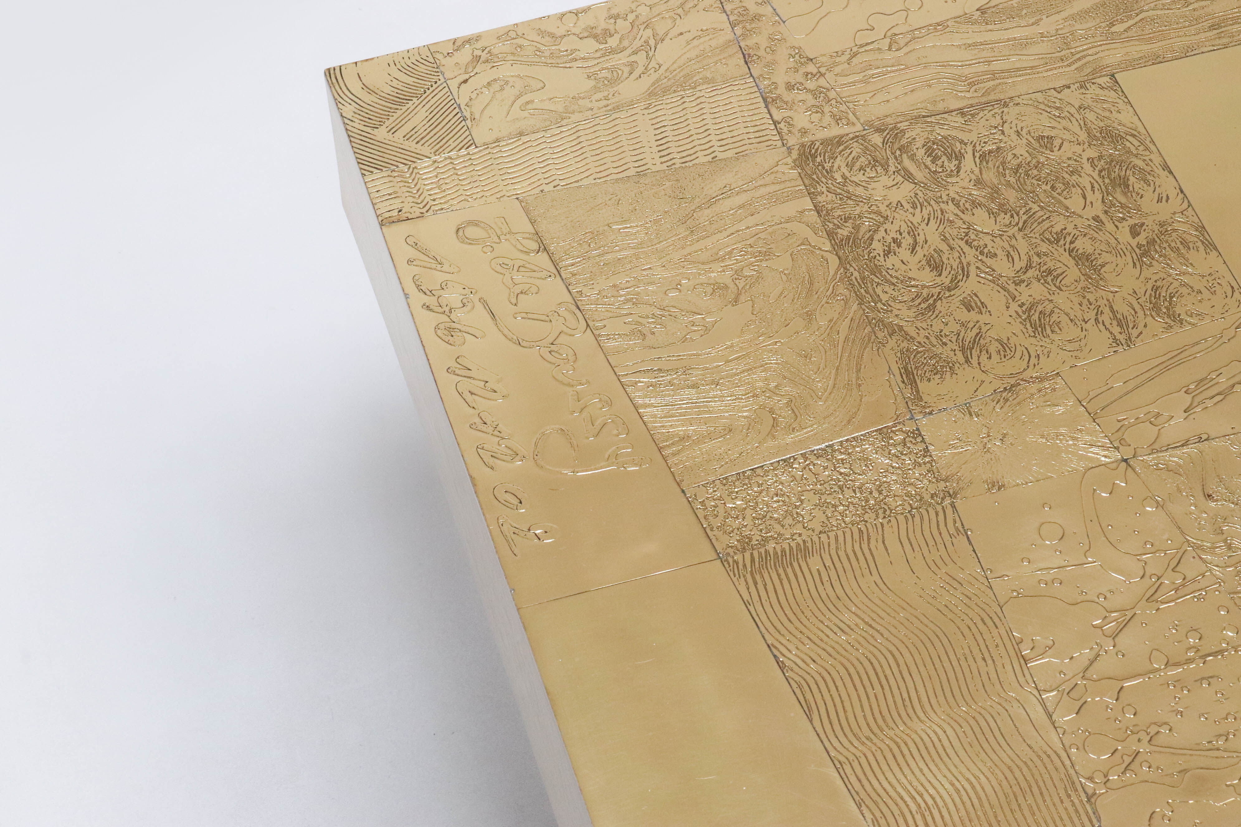 A Brass Etched Coffee Table