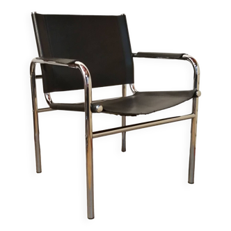 Vintage Klinte chrome armchair by Tord Bjorklund for Ikea 1980s