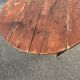 Antique rustic round wooden table 121cm, straight base