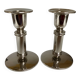 Pair of silver metal candlesticks