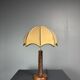 Midcentury brutalist wood turned mushroom table lamp, Charles Dudouyt style