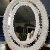 Oval Venice mirror from the 50s in Murano glass
