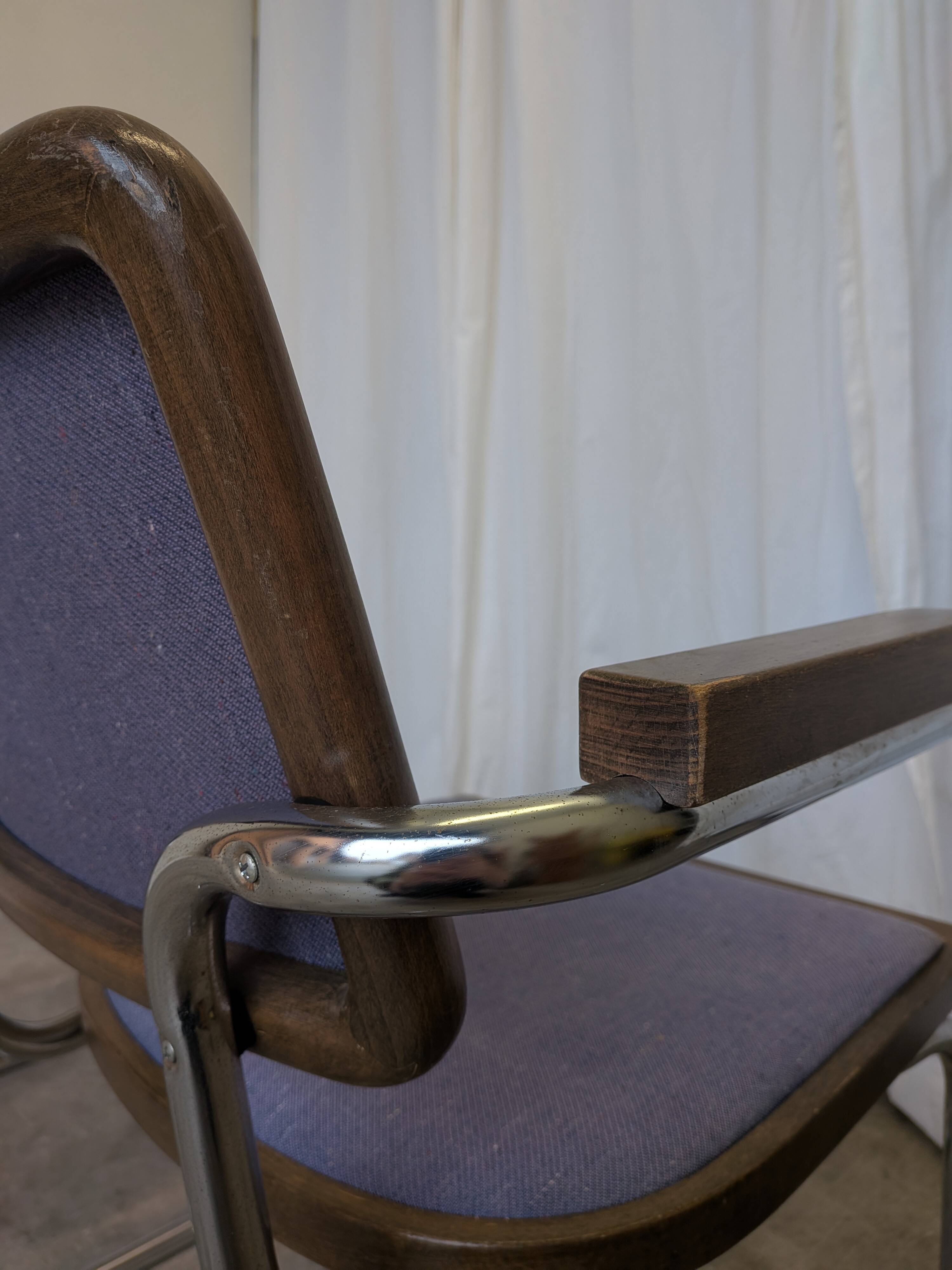 Set of 2 Vintage Office Purple Cesca Style Armchair / Stol Kamnik Yugo
