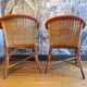 Paire de fauteuils en rotin vintage