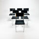Set of 6 belgium chrome and skai dining chairs, 1960s