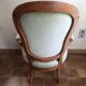Fauteuil Voltaire velours vert amande Louis Philippe