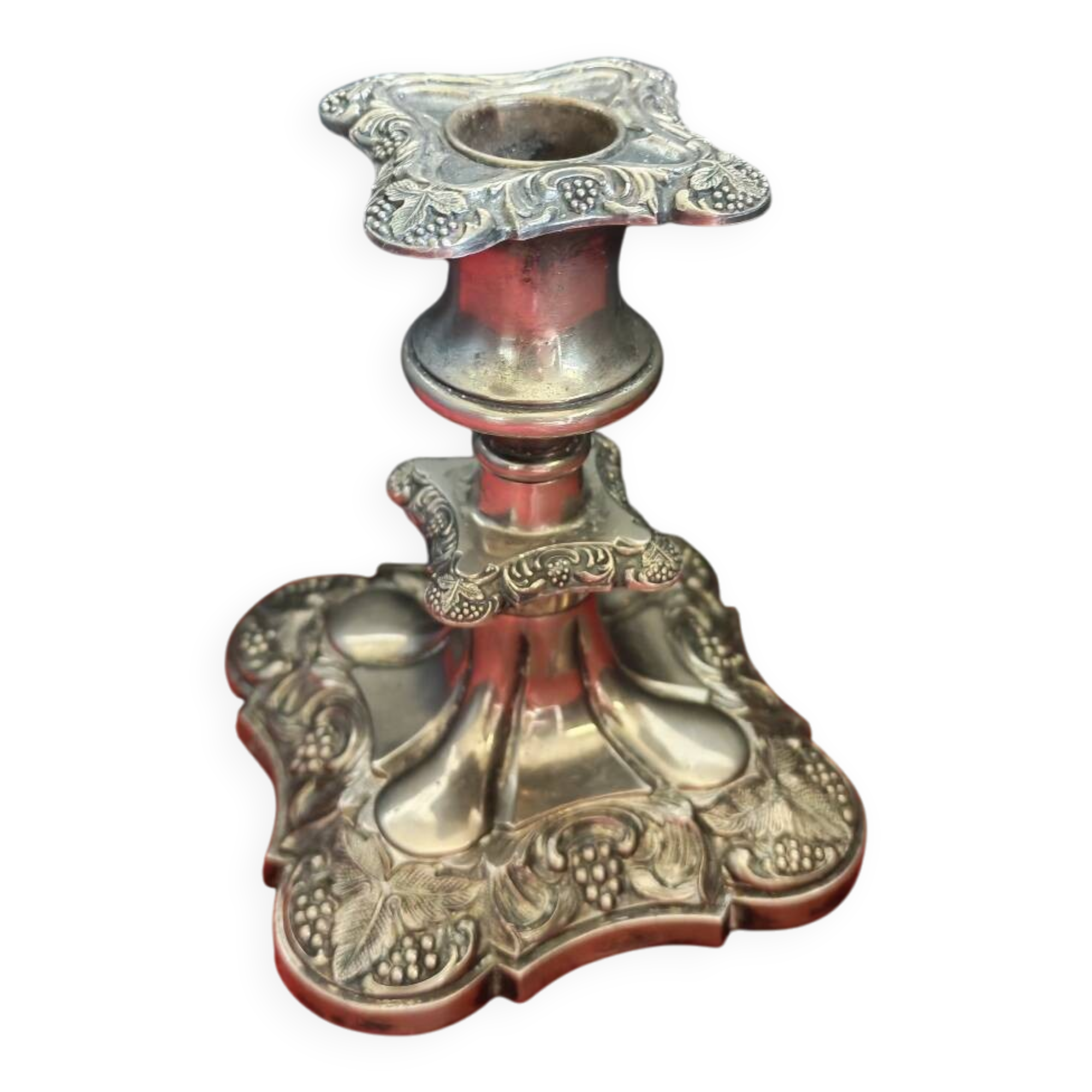 Silver candle holder