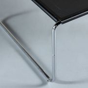 Table basse en métal noir et aluminium, Danemark, années 1970