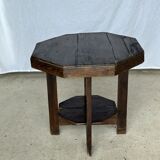 Pedestal table or small octagonal side table quadripod base with modernist spacer