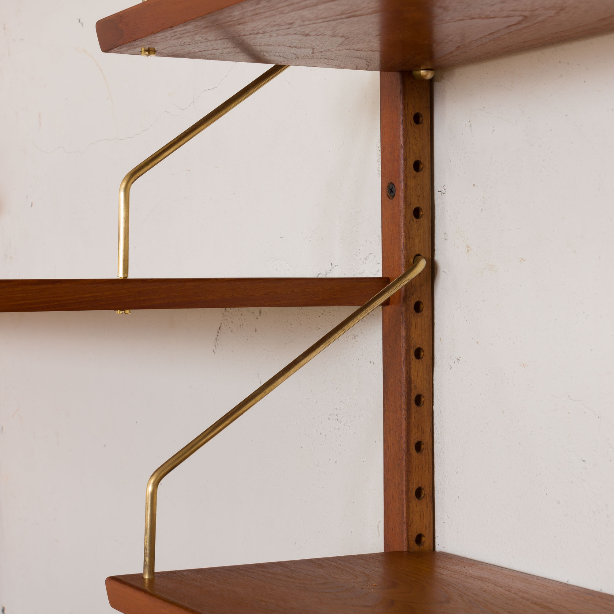 Teak wall unit by Hansen Guldborg with a desk and a cabinet, Denmark, 60s