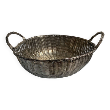 Antique silver metal wire basket