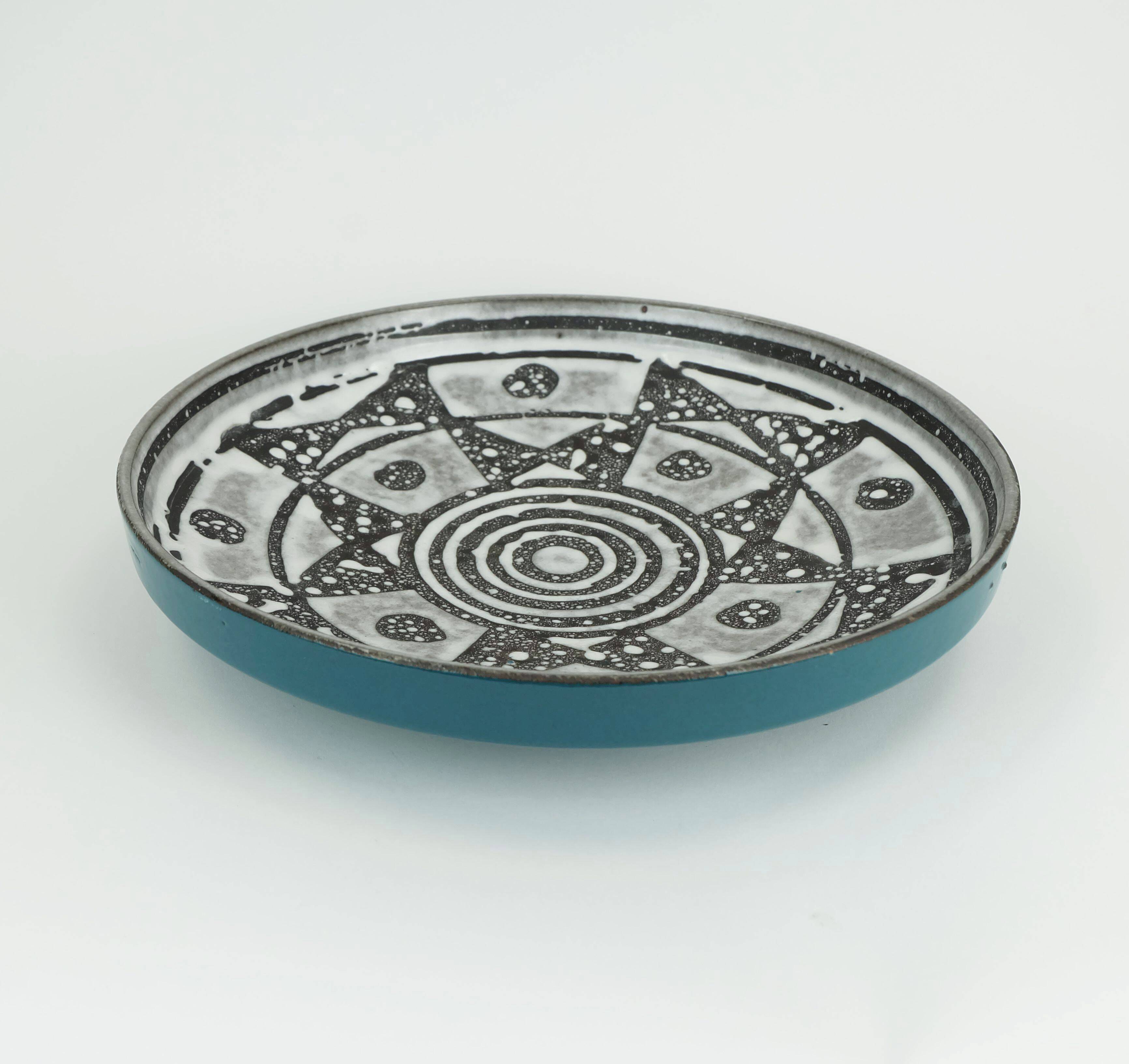 large carstens BOWL decor ankara grey and brown glaze no. 1075-31 1960s