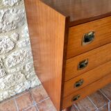 Vintage 60s chest of drawers has 4 drawers edited by Henri Couture