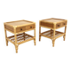 Set of 2 rattan bedside tables, Dux, Sweden, 1960