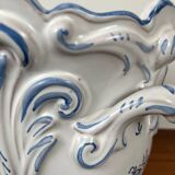 Moustier Dallier blue and white ceramic planter, 1950-1970