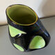 Pichet Vase céramique design 1960 (Vallauris ?) noir irisé et vert Space age