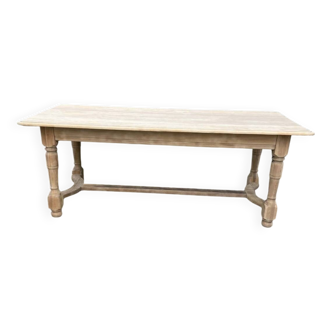 Raw wood dining table