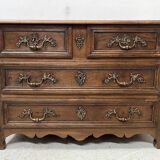 Louis XIV style chest of drawers in solid oak, 18th century