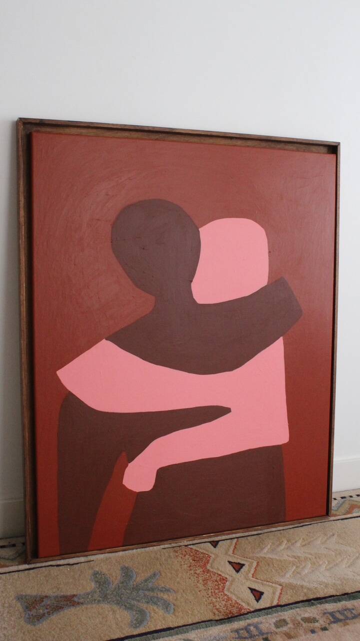 Painting on stretched canvas "can i hold you" 100x81cm