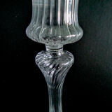 Pair of glass torch candlesticks