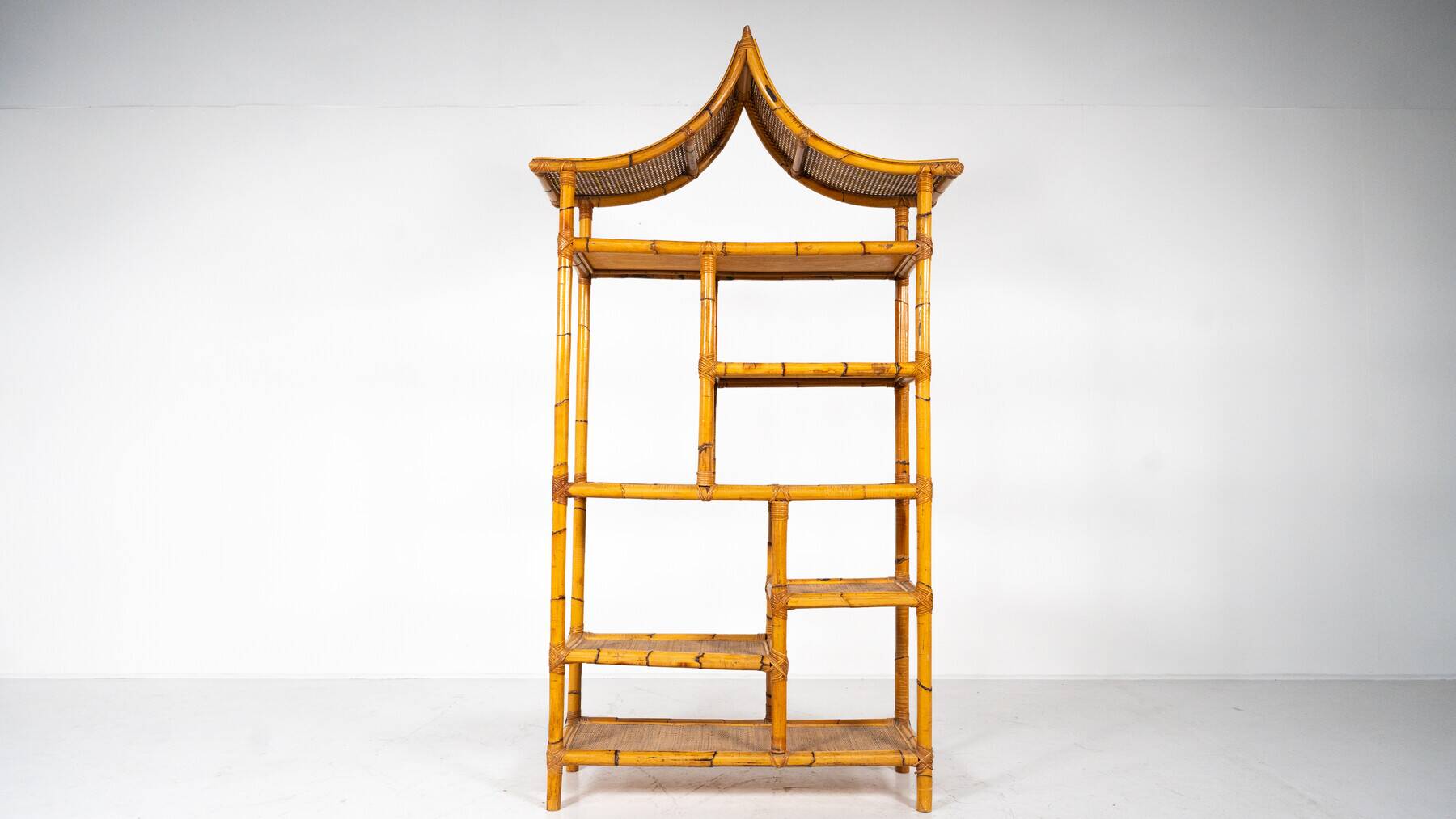 Mid-Century Modern Bamboo Shelve, Italy, 1970s