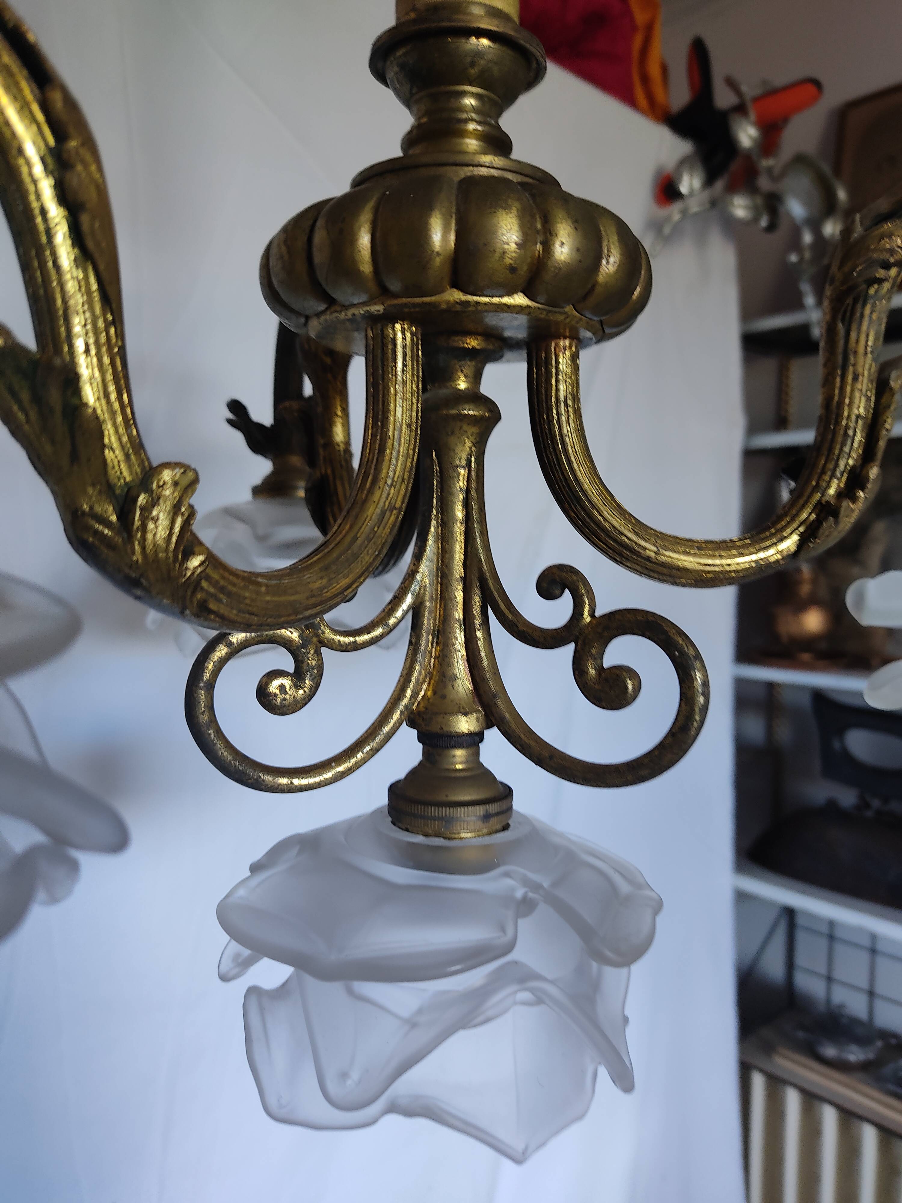 Chandelier bronze 4 lights