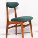 Green velvet Mid-Century chair designed by Rajmund Hałas, Poland, 1960s.