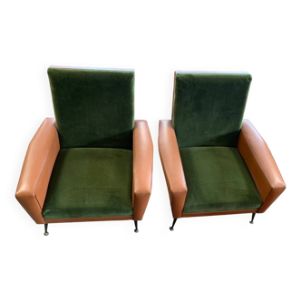 Paire de deux fauteuils style italien