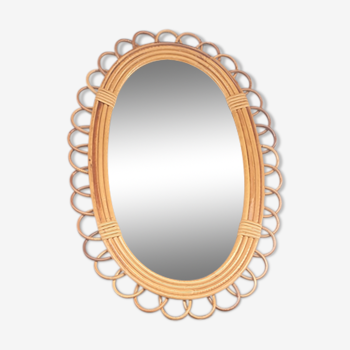 Miroir rotin ovale 40x59cm