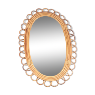 Oval rattan mirror 40x59cm