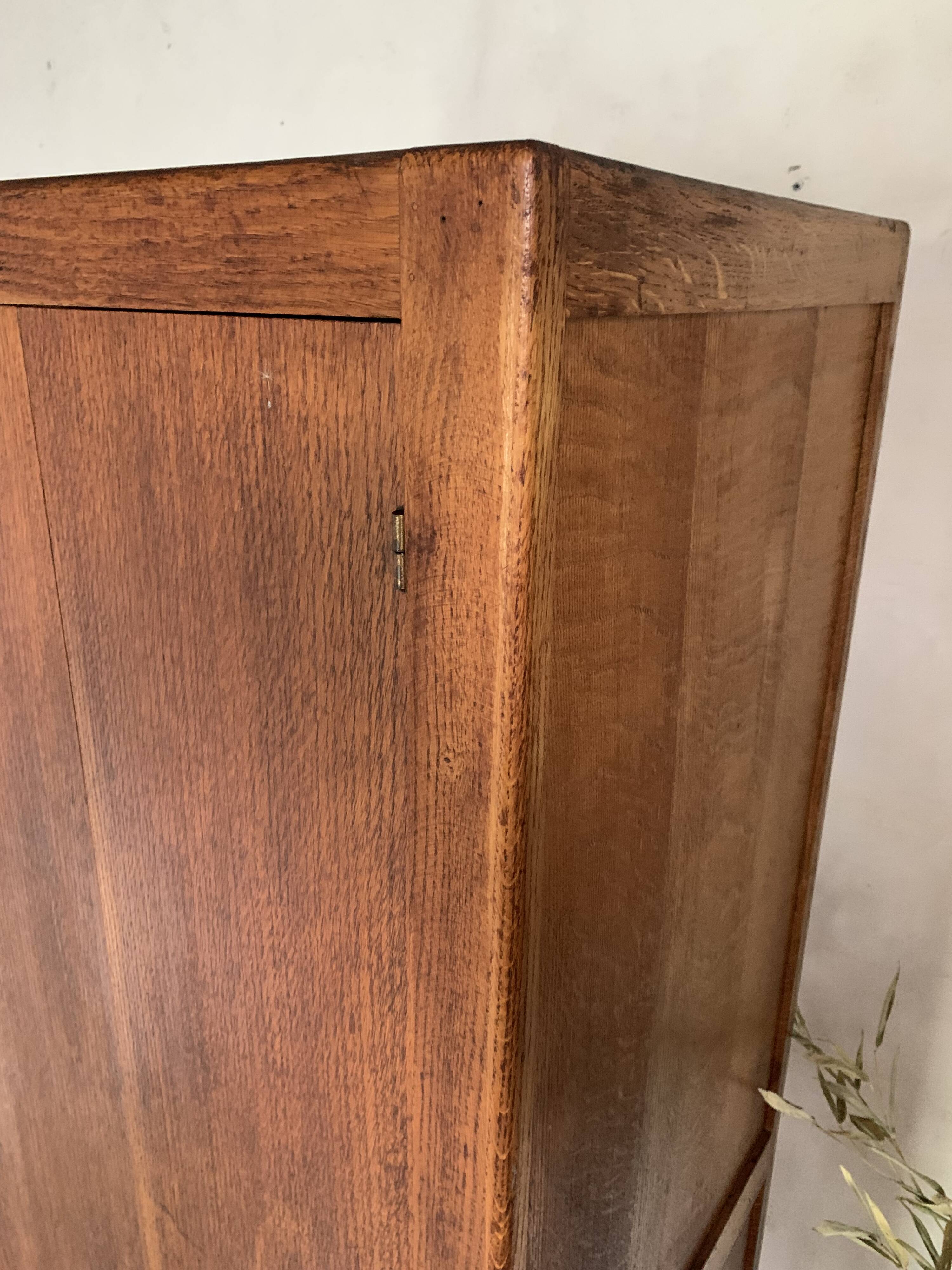 Vintage Parisian oak wardrobe