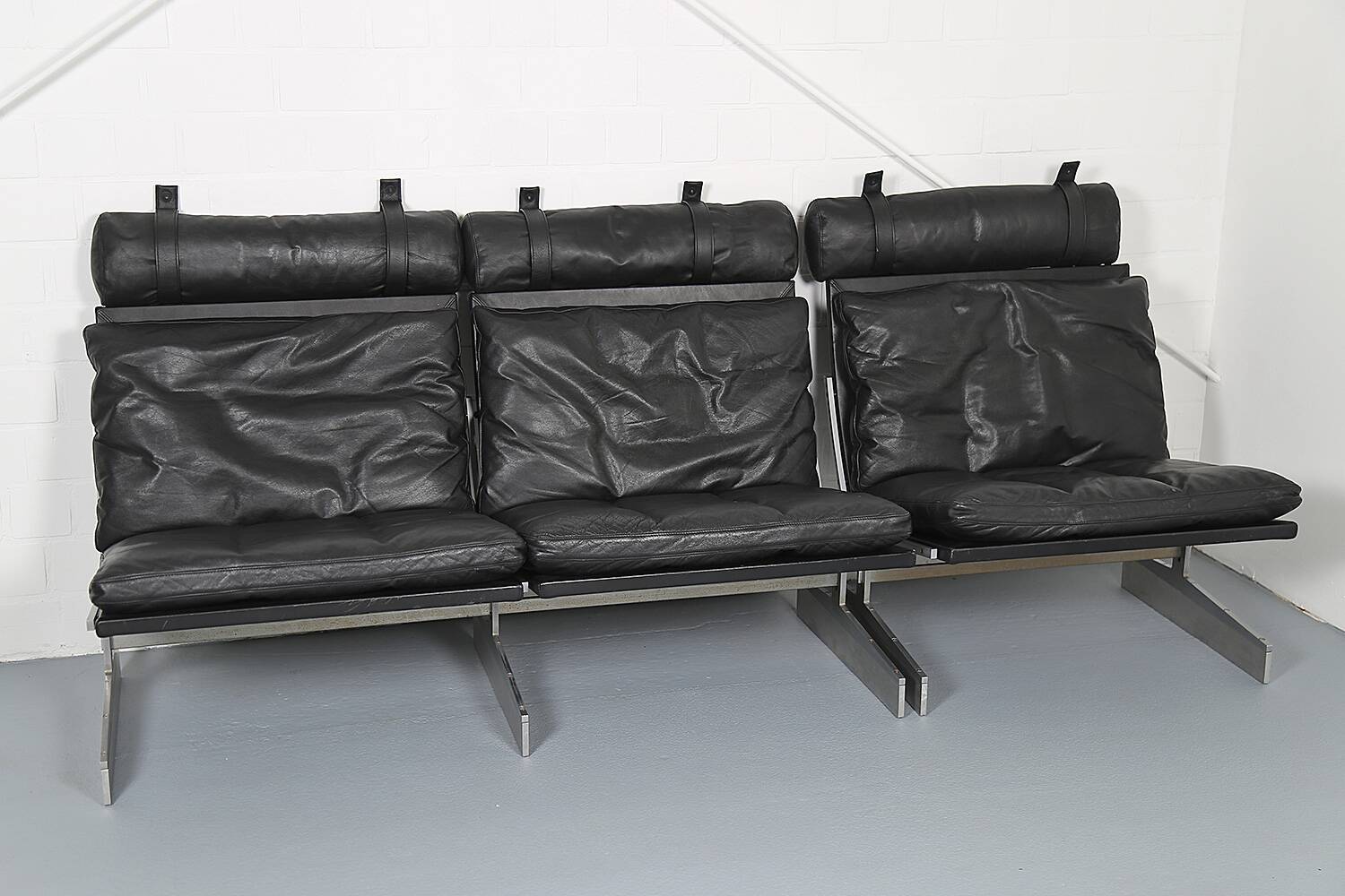 Fabricius & Kastholm Bo-Ex Set BO-562 leather sofa and BO-561 armchair 1960