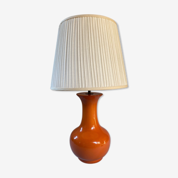 Lampe en céramique orange 1960 1970