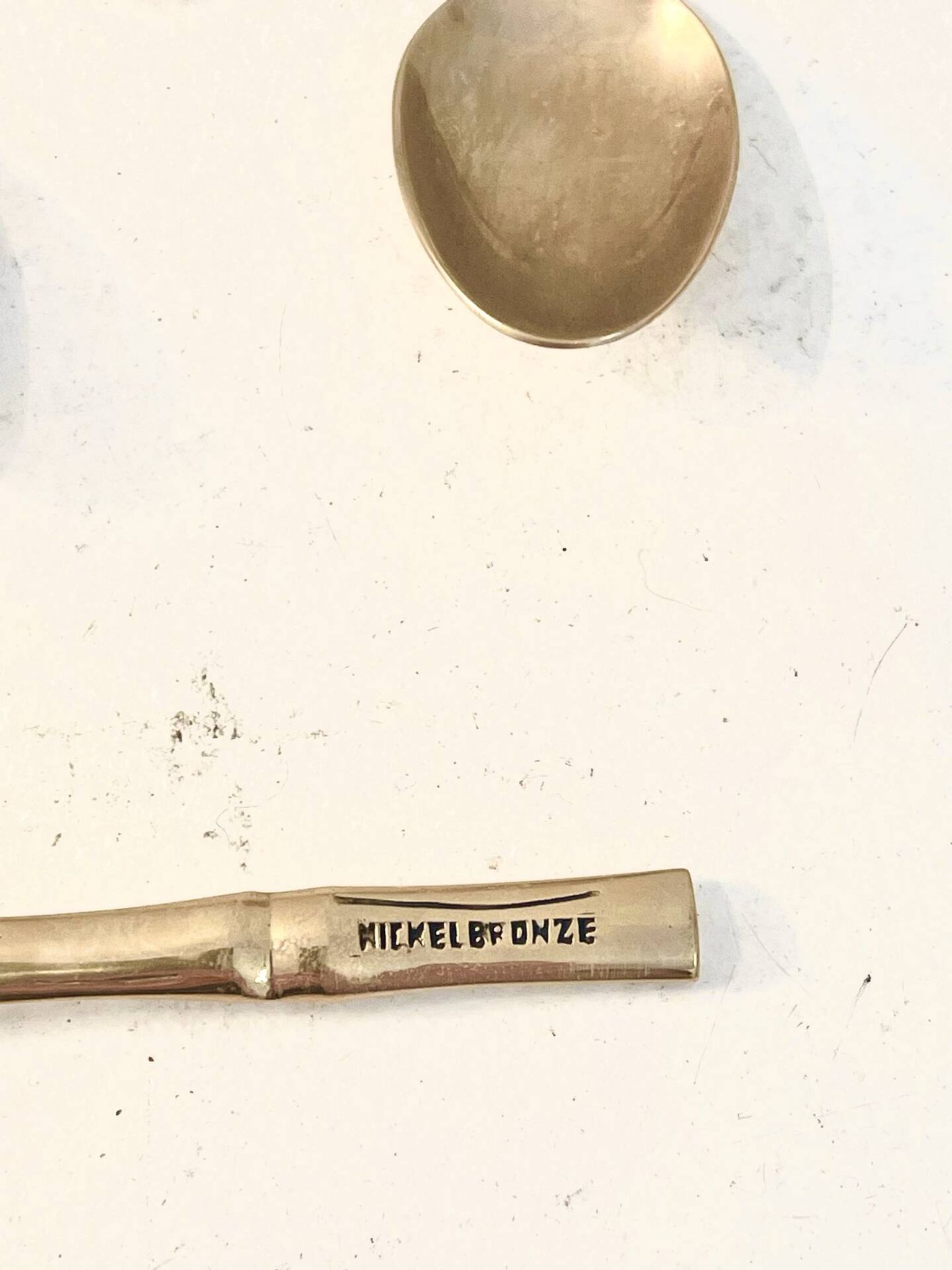 12 gold-plated brass teaspoons, Hollywood Regency – circa 1970