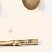 12 gold-plated brass teaspoons, Hollywood Regency – circa 1970