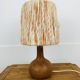 Wooden ball lamp with wool lampshade, 1960s