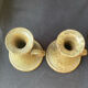 Pair of speckled stoneware candlesticks from the 70s
