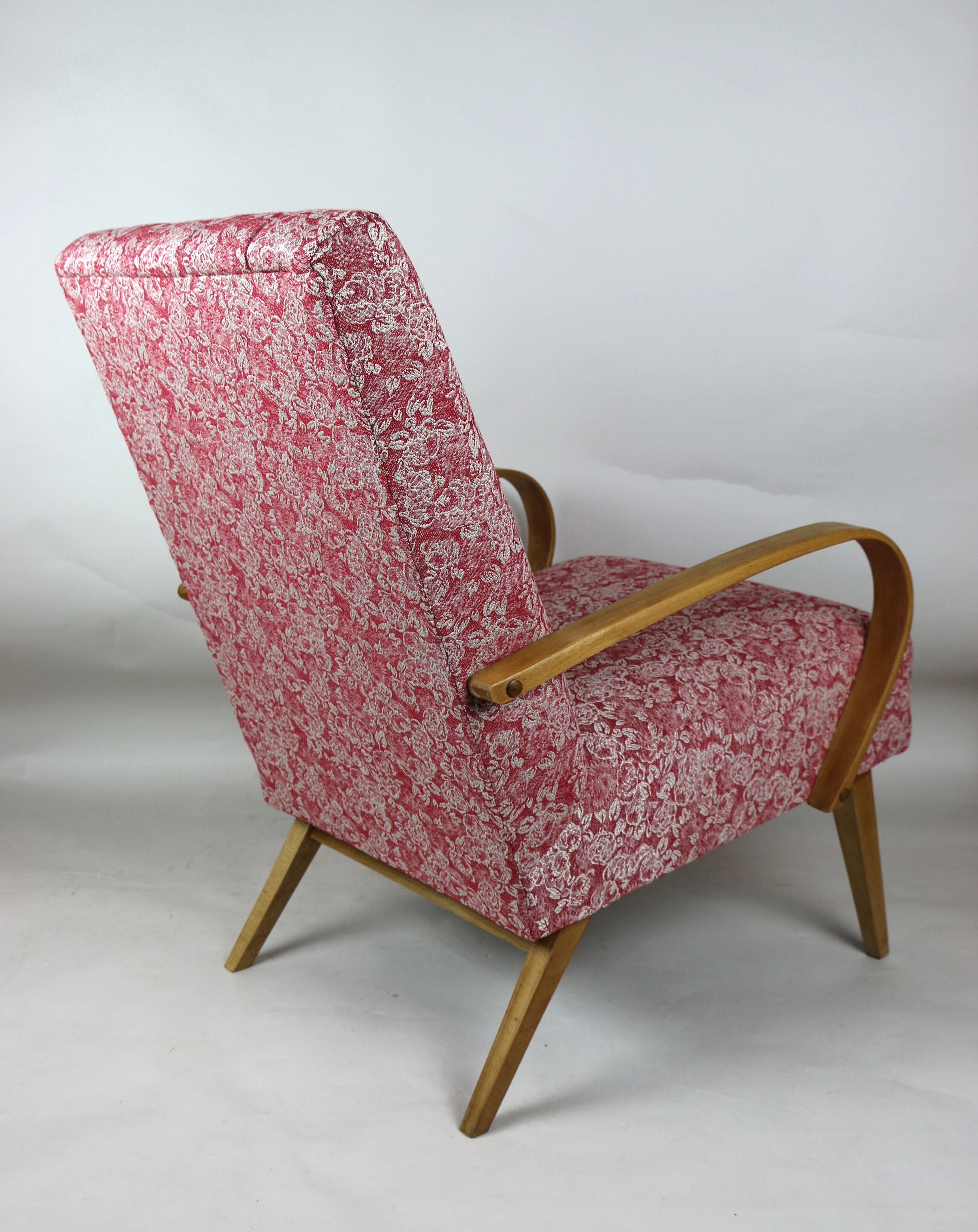 Art deco style rose velvet armchair, 1970s