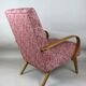 Art deco style rose velvet armchair, 1970s