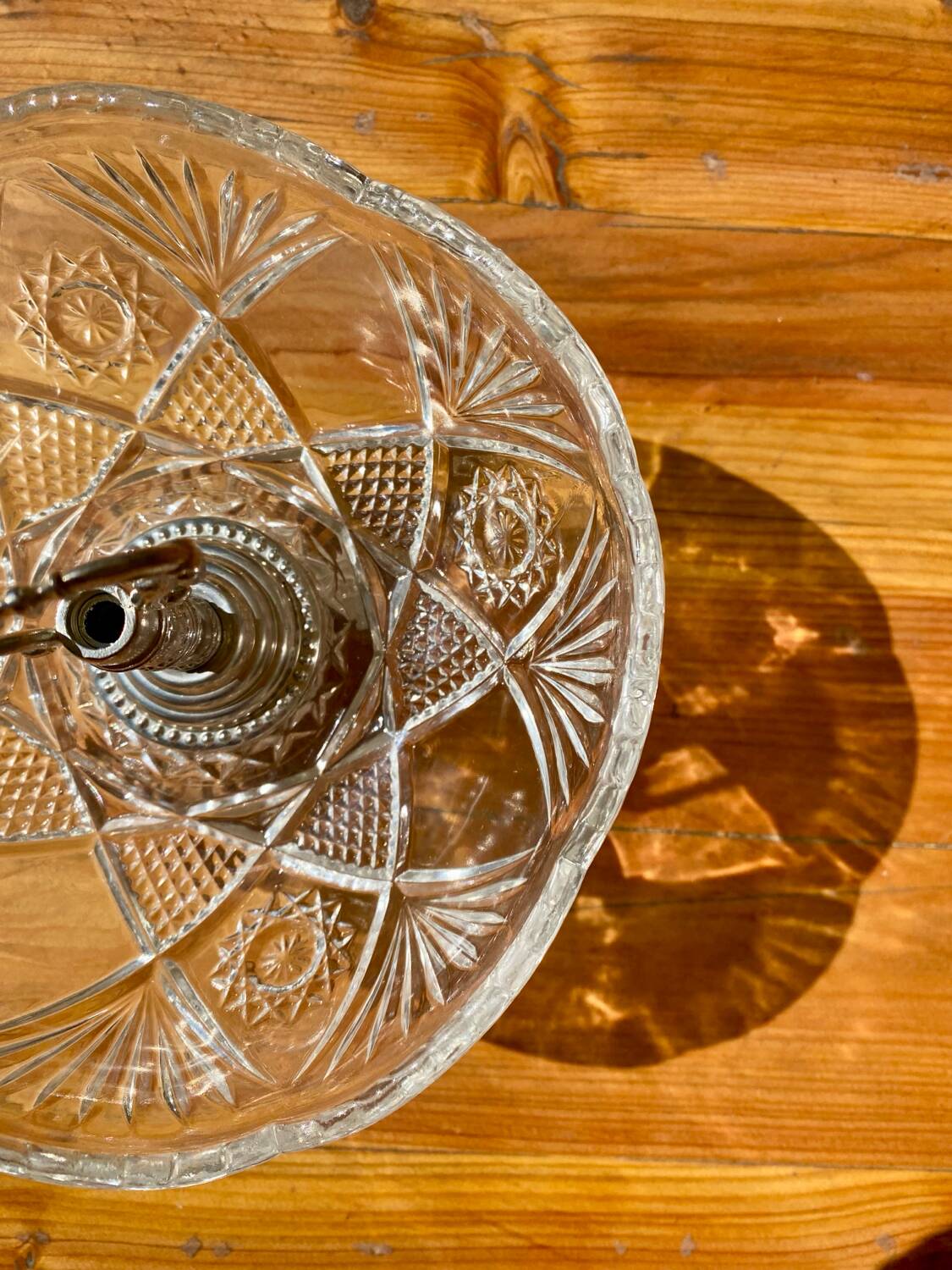 Vintage chiseled glass cup