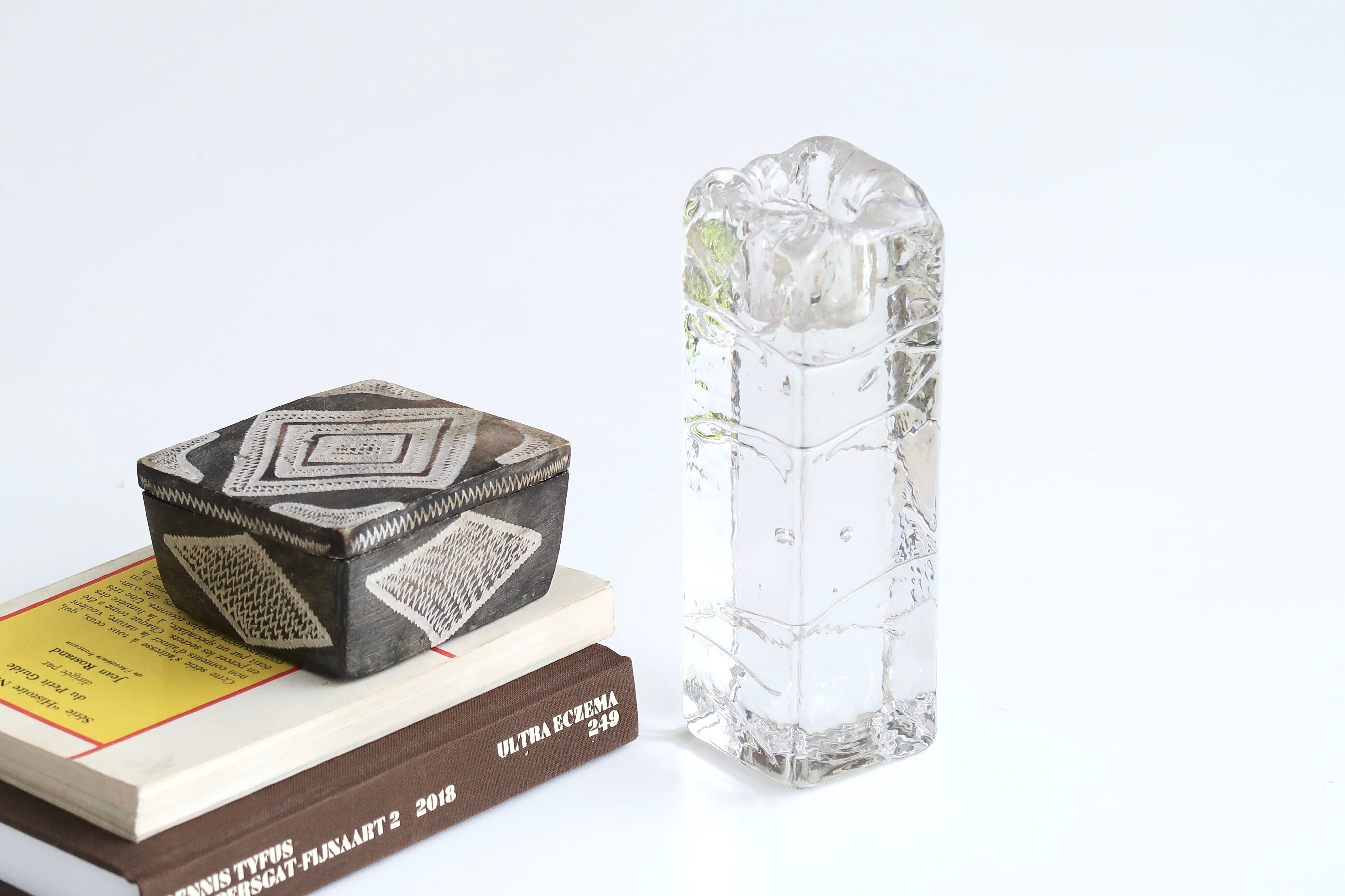 Czechoslovak bohemian crystal candle holder, 60s