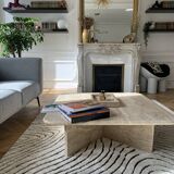 Table basse carrée 100% Travertin Romain