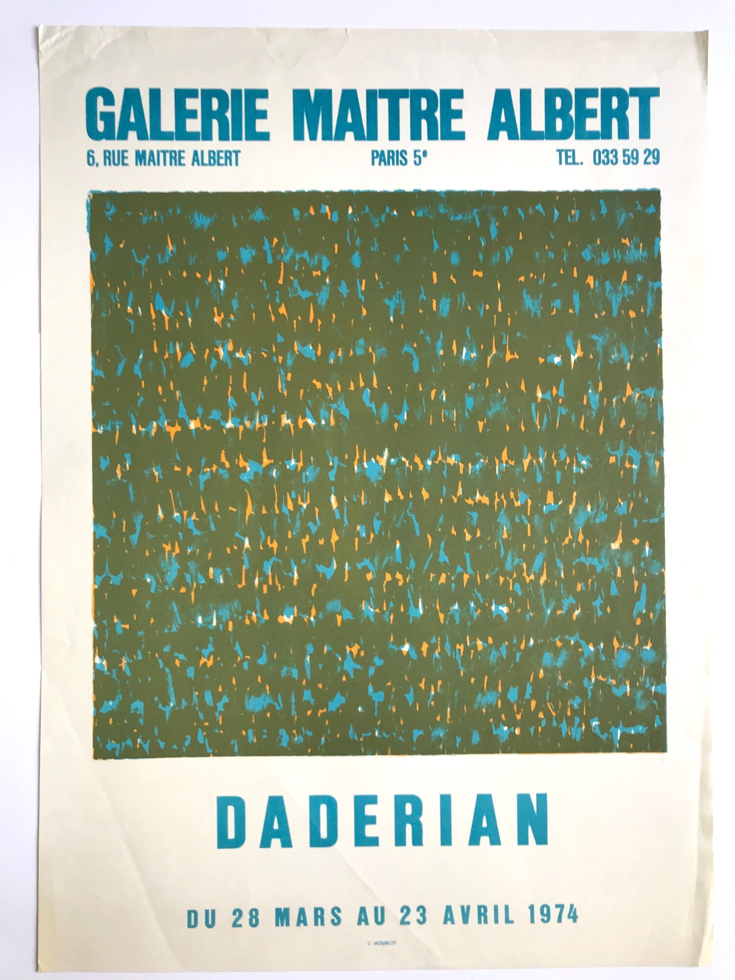 Lithograph poster by dikran daderian, galerie maître albert, 1974, mourlot imp