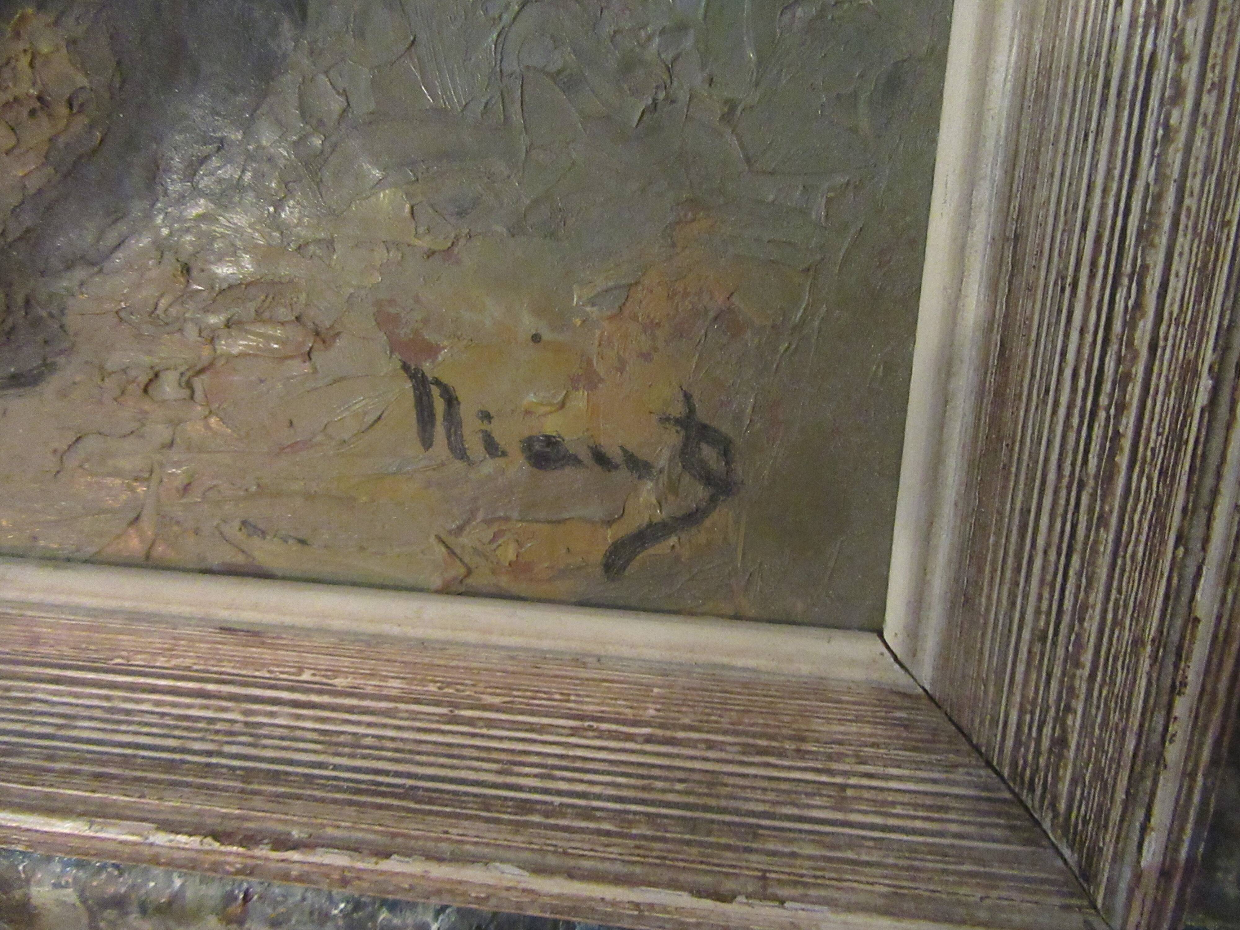 Peinture fleuri sur isorel signé niaud