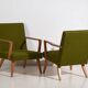 2 fauteuils verts, vers 1950